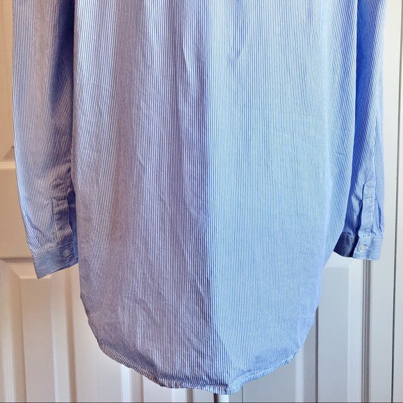 Velvet Heart Blue Stripe Embroidered Blouse w/ Tie Back - Picture 15 of 15